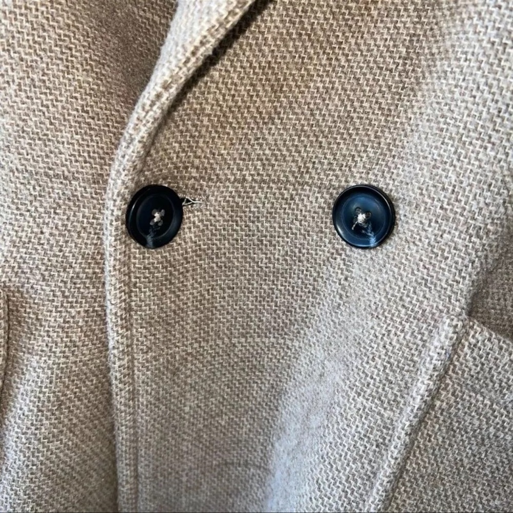 Zara Light Brown Pea Coat Formal Jacket With Buttons Size 13-14 - Picture 4 of 5